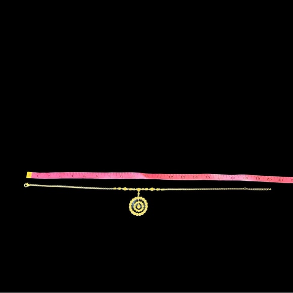 Cache Gold Colored Stone Medallion Necklace. - Picture 7 of 9